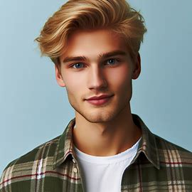 Afbeelding Generate a photorealistic image of a young blonde guy