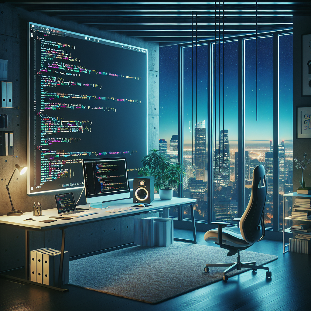 Afbeelding Generate a wallpaper with a desk and a futuristic layout